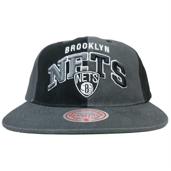 Brooklyn Nets Mitchell & Ness NBA Deadstock Snapback Hat 3D‎ Logo Gray Black Cap - Picture 1 of 9